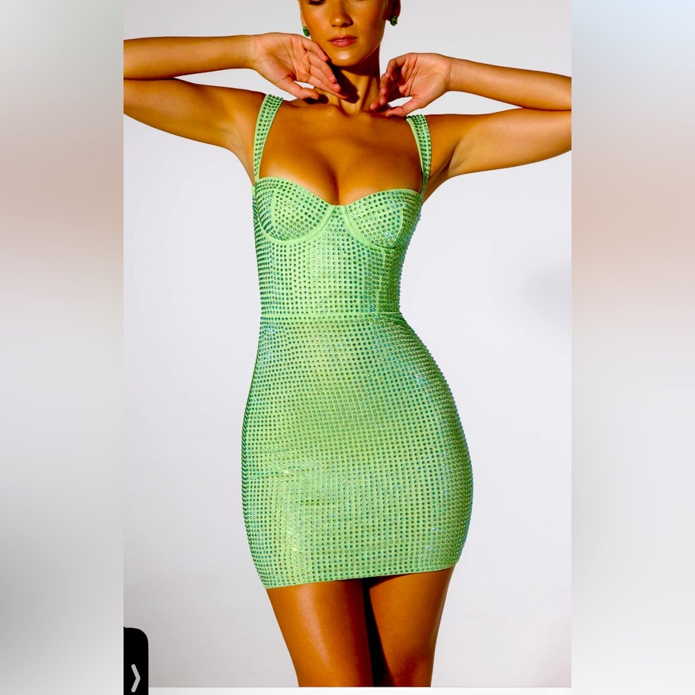 Hotfix Rhinestone Mini Dress